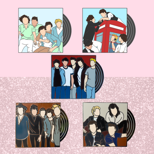 PRE-ORDER Full Set of One Direction Vinyl Enamel Pins