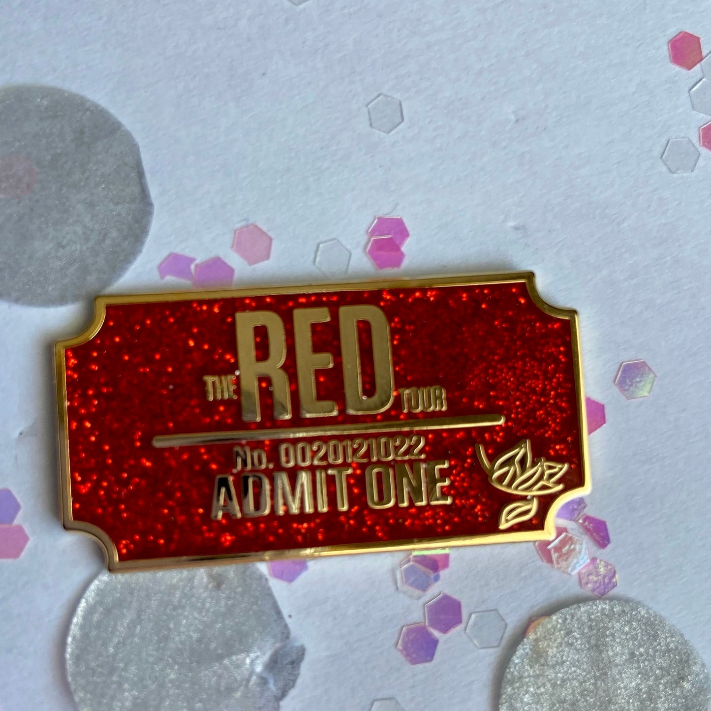 Red Ticket Enamel Pin