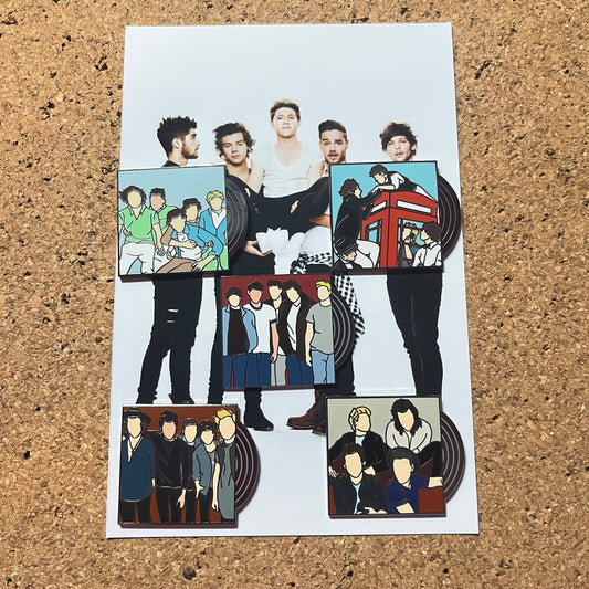 Full Set of One Direction Vinyl Enamel Pins