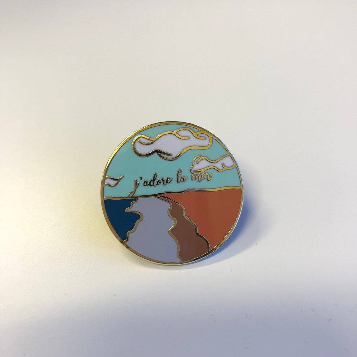 J'adore la mer Enamel Pin