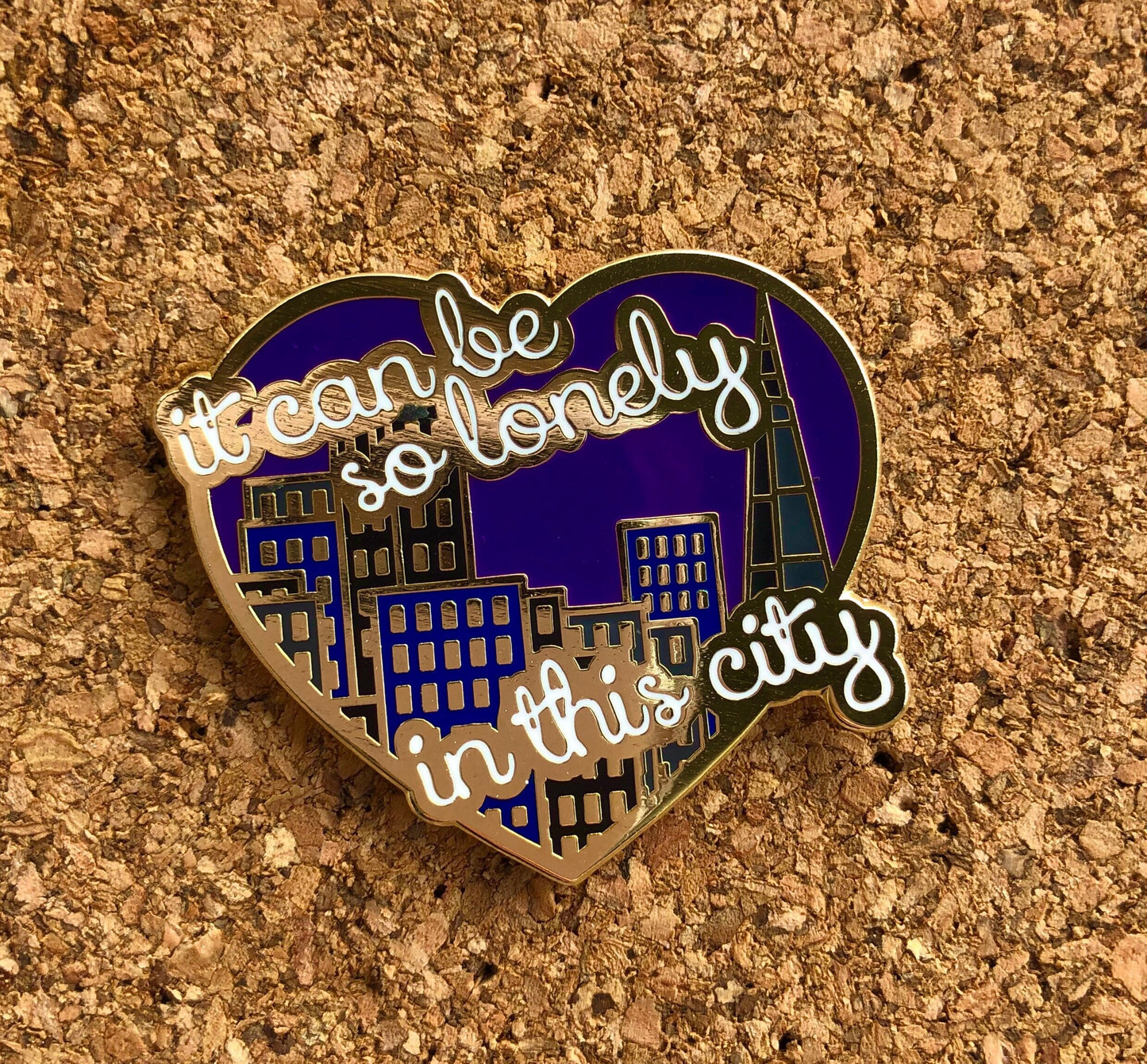 Lonely City Enamel Pin