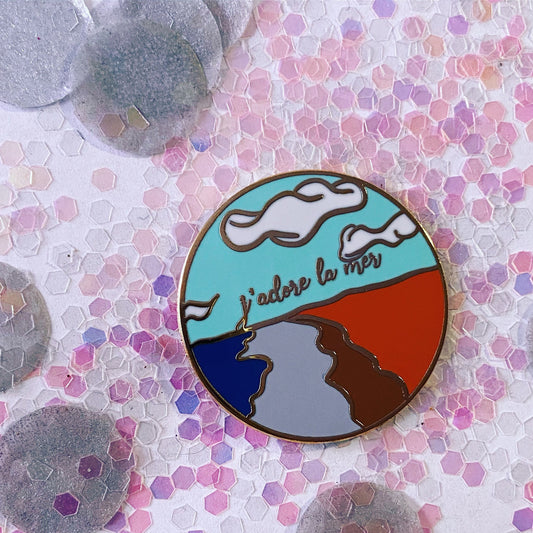 J'adore la mer Enamel Pin