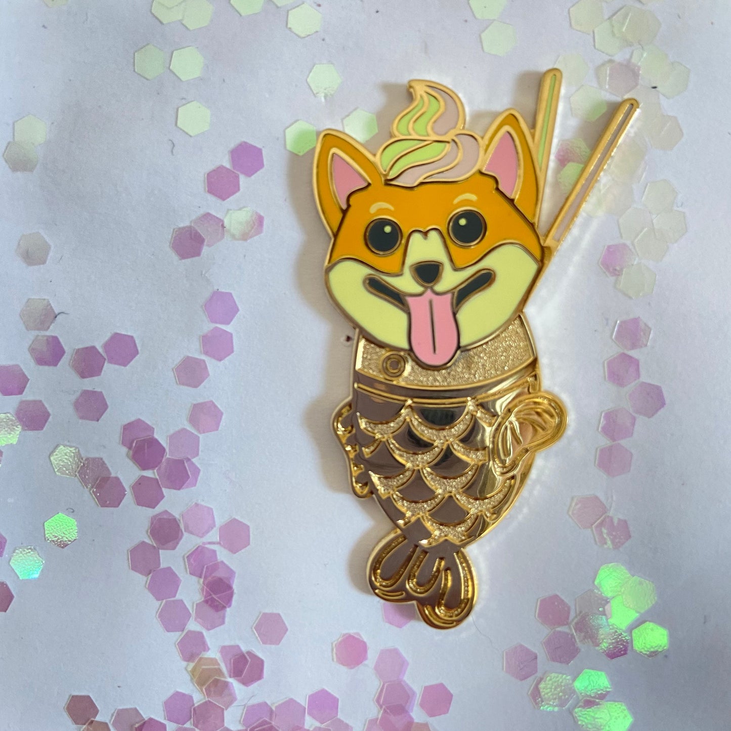 Shiba Tayaki Enamel Pin