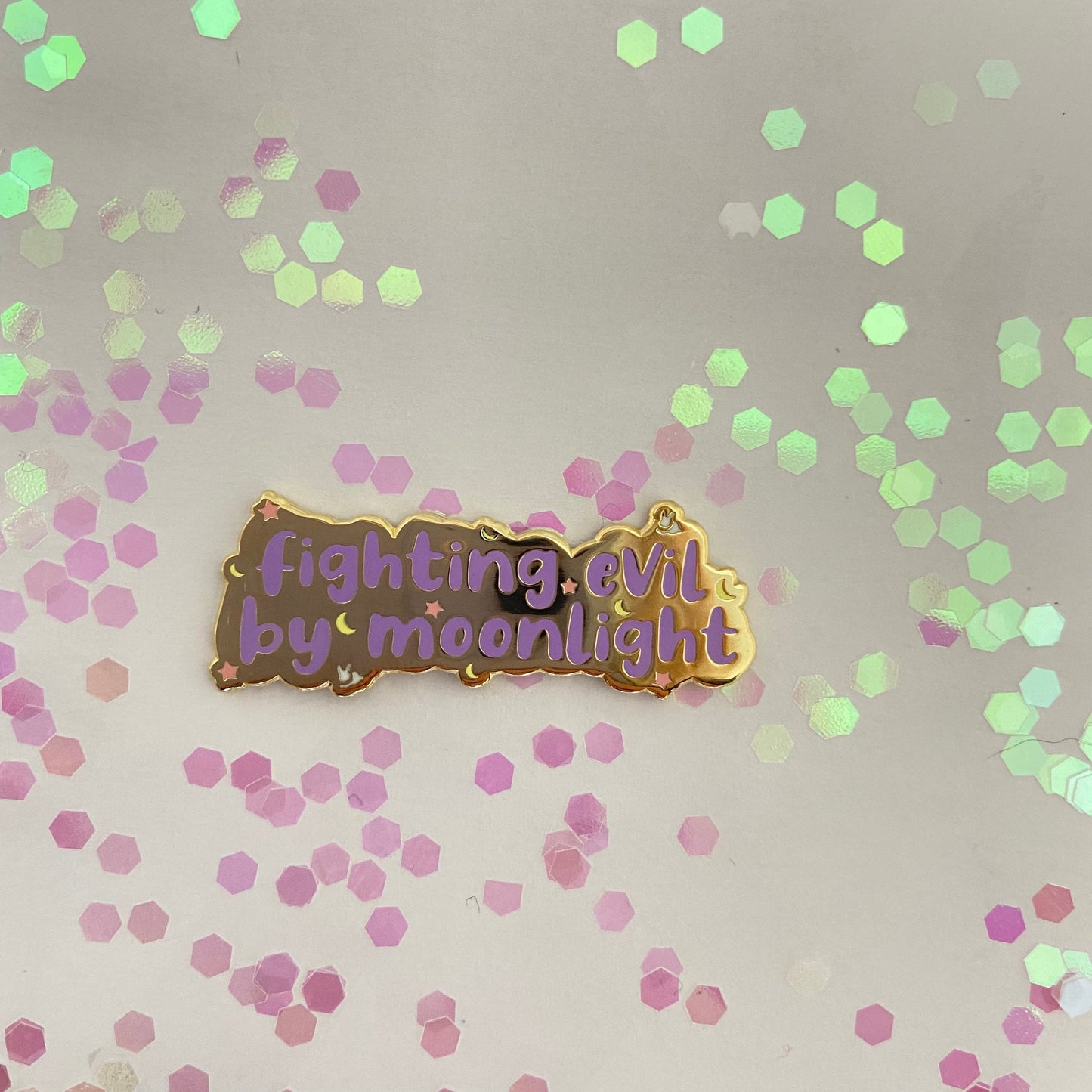 Fighting Evil by Moonlight Enamel Pin