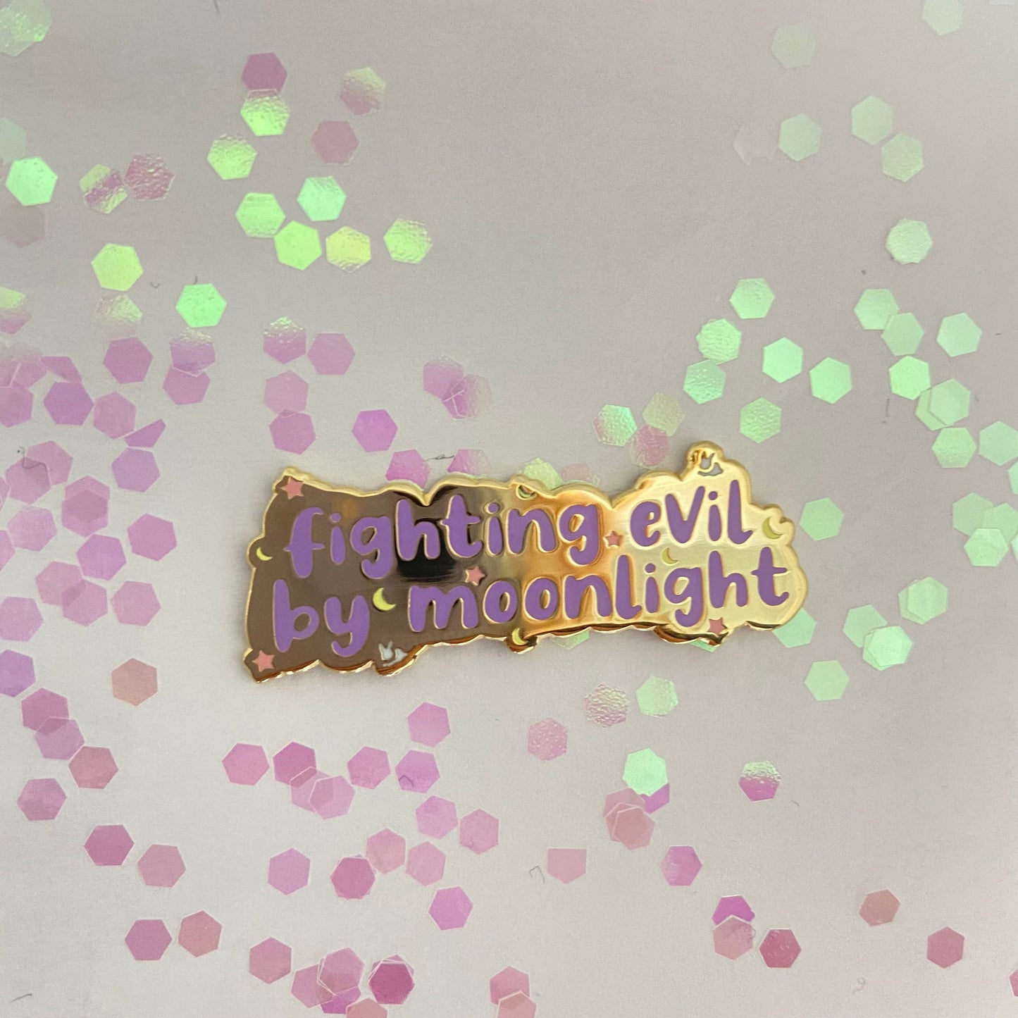 Fighting Evil by Moonlight Enamel Pin